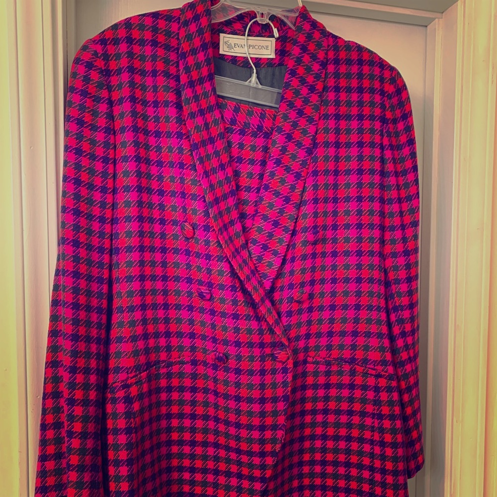 Hot Pink/Purple/Red Retro Evan Picone Suit